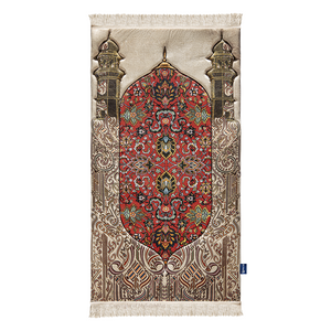 Adult Padded Prayer Mat with Reddish Flory Design by Urban Rugs UK