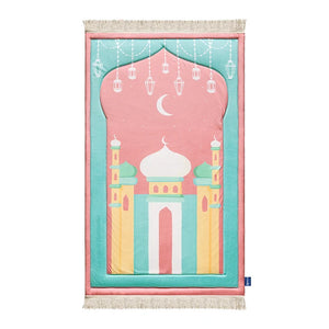 pink mumbai mosque kids prayer mat