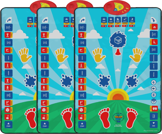 Blue kids interactive prayer mat, 3 of them
