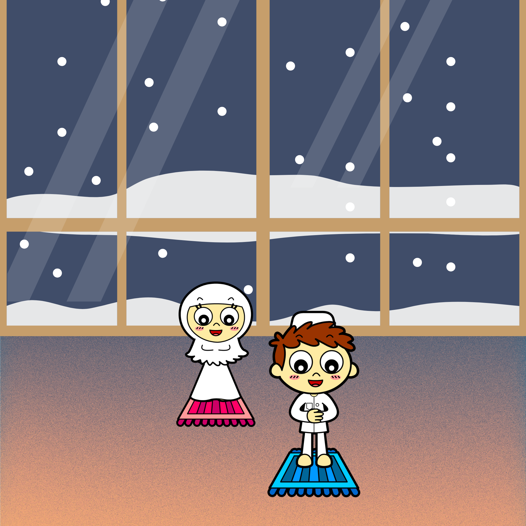 my salah mat characters praying fajr