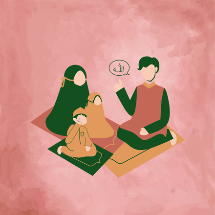 family teaching SEN children salah