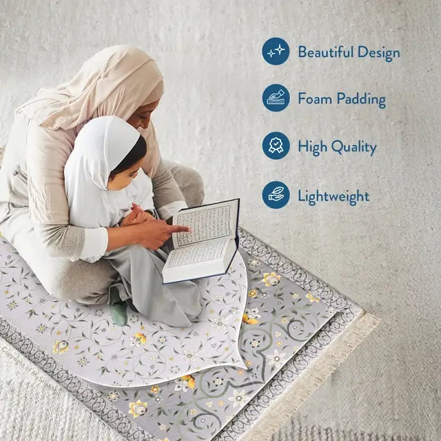 soft velvet yellow vine prayer mat