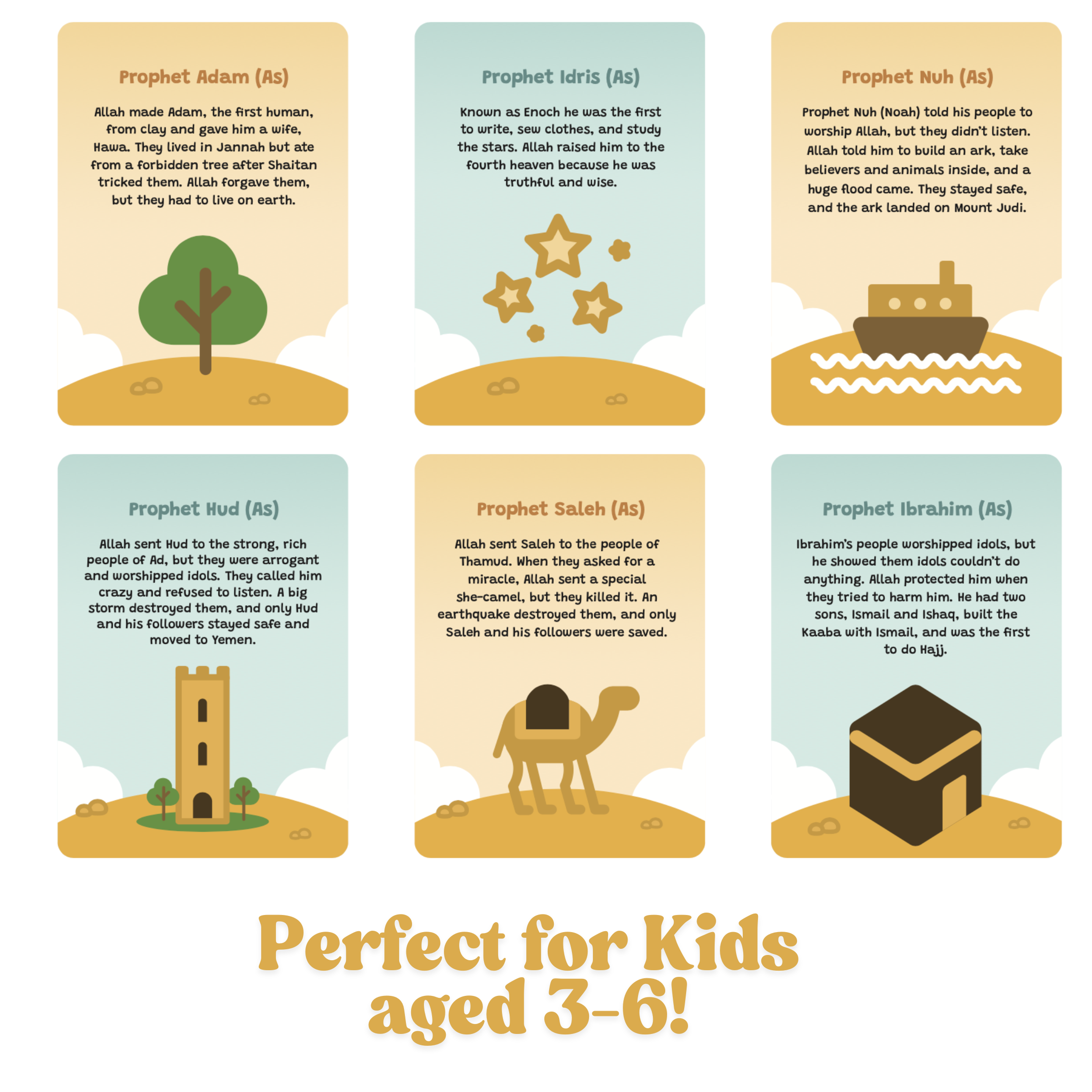 Free Download: 25 Prophets of Islam Flashcards | Learn all 25 Prophets in Islam | A beautiful Ramadan & Eid Gift for Loved Ones