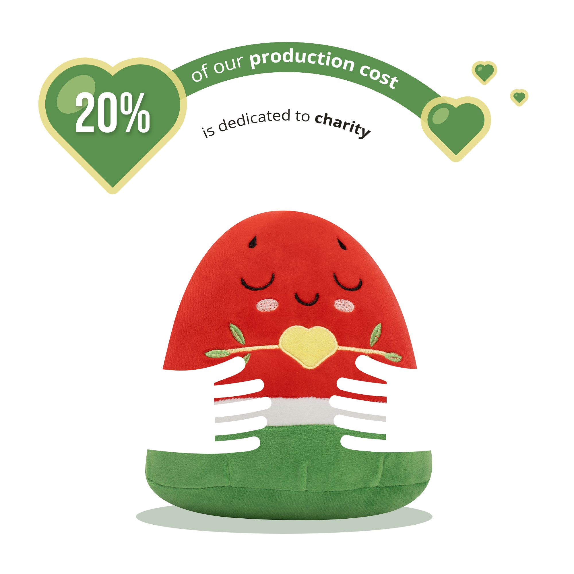 Watermelon Plushie - 20cm Soft Cuddly Pillow Adorable Fruit Plush Muslim Doll | A beautiful Ramadan and Eid gift for loved ones