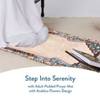 cushioned floral Islamic prayer rug