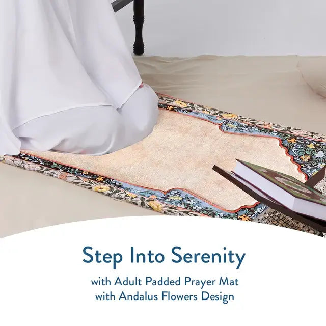 cushioned floral Islamic prayer rug