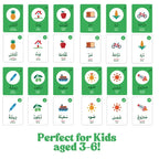 Sheet of Arabic Words flash cards with pictures of a pineapple, house, apple, bread, bicycle and more