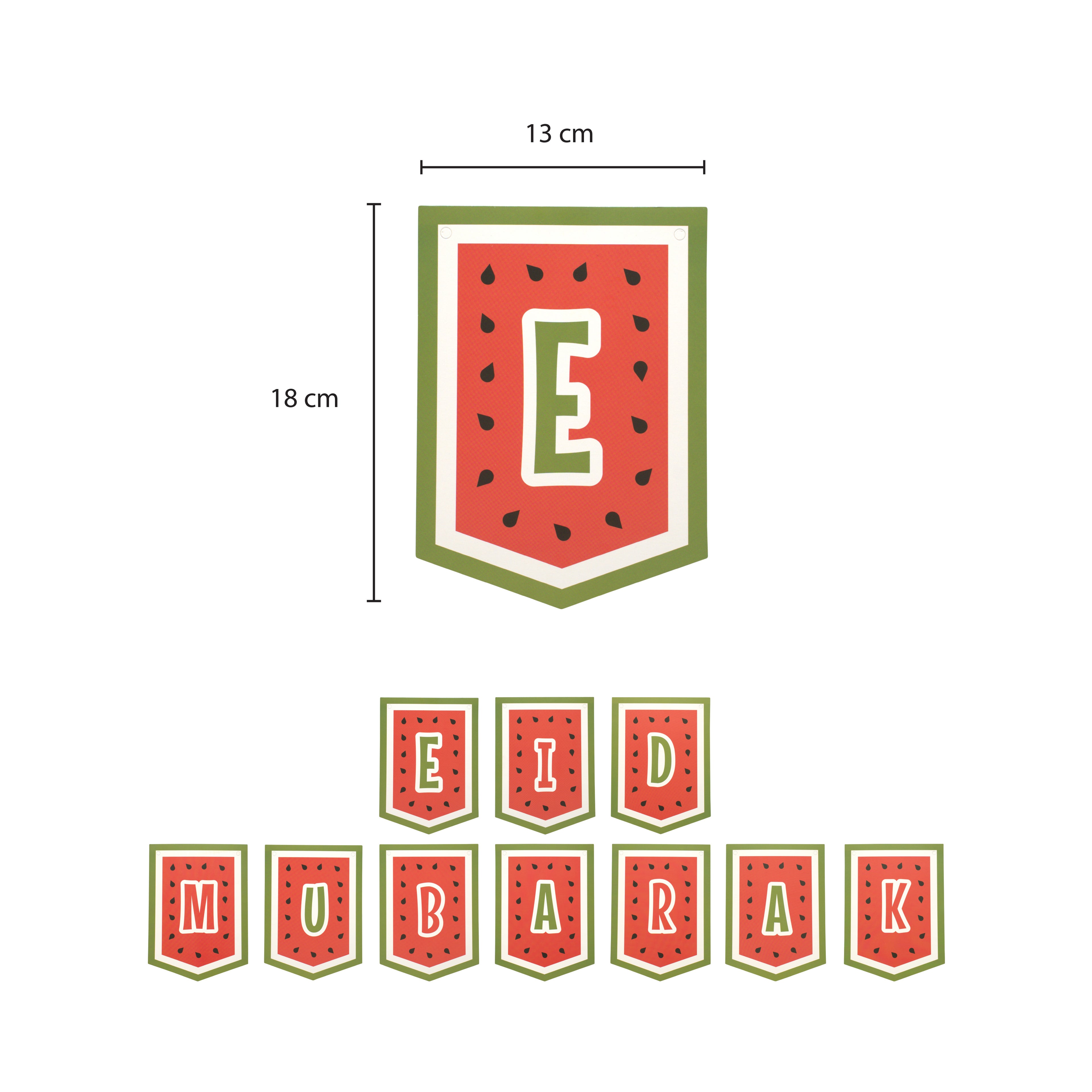 Eid Mubarak Palestine Themed Bunting - Watermelon Themed Decoration - Ramadan Party Banner
