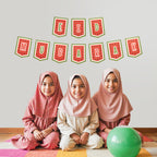 Eid Mubarak Palestine Themed Bunting - Watermelon Themed Decoration - Ramadan Party Banner