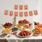 Eid Mubarak Palestine Themed Bunting - Watermelon Themed Decoration - Ramadan Party Banner
