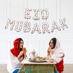 Eid Mubarak Palestine Themed Decoration| Eid Mubarak Watermelon Foil Letter Balloons Hanging Decoration White