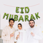 Eid Mubarak Palestine Themed Decoration| Eid Mubarak Watermelon Foil Letter Balloons Hanging Decoration Green