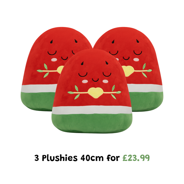 Pack of 3 Watermelon Plushie - 40cm Soft Cuddly Pillow Adorable Fruit Plush Muslim Doll [SPECIAL DEAL]