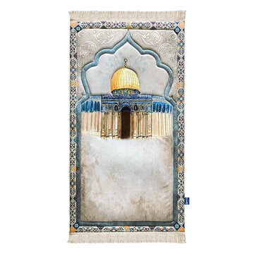 Adult Premium Padded Prayer Mat with Dome of the Rock Design | Urban Rugs UK