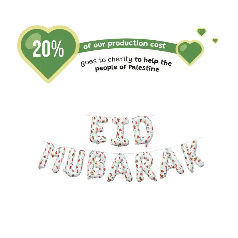 Eid Mubarak Palestine decoration set white