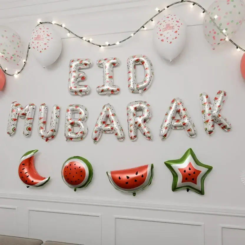 Eid Mubarak Palestine decoration set white