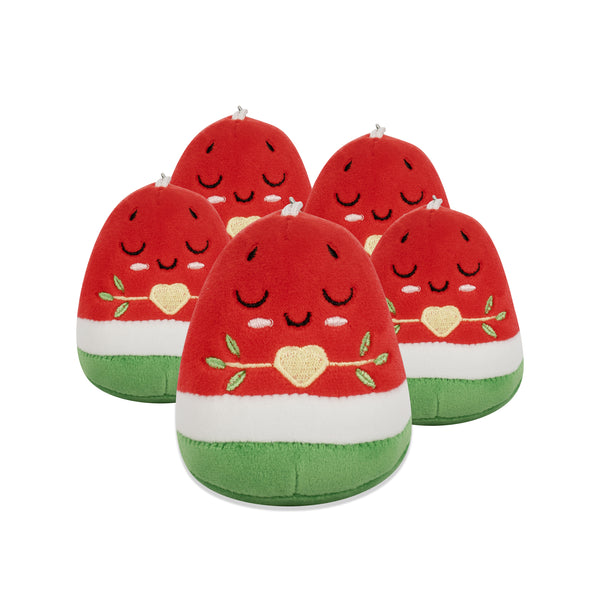 5 Watermelon Keyring Bundle - Soft Plush Adorable Fruit Muslim Doll | Eid Gift