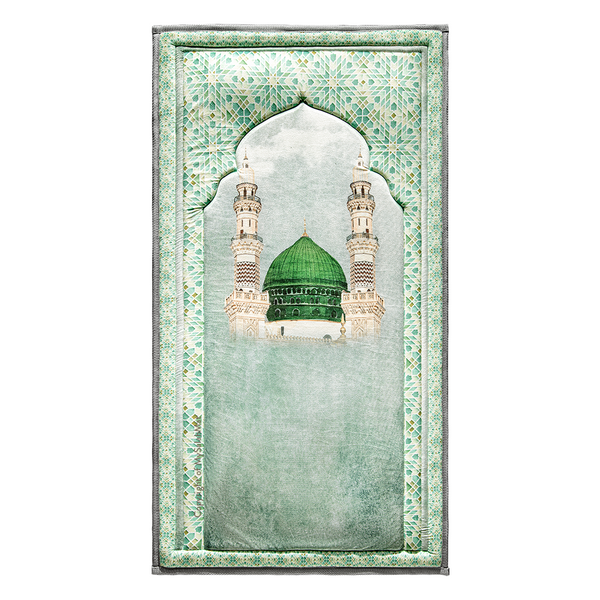 Adult Padded Prayer Mat with Al-Masjid an-Nabawi Design by Urban Rugs UK