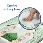 Adult Padded Prayer Mat with Al-Masjid an-Nabawi Design by Urban Rugs UK | Ramadan & Eid Gift