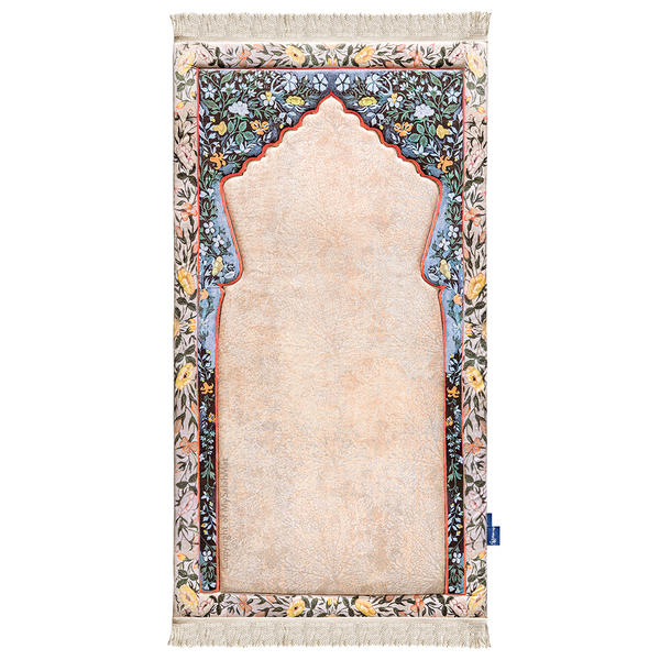 Adult Padded Prayer Mat with Andalus Flowers Design by Urban Rugs UK
