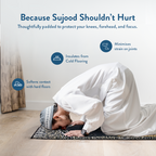 Adult Padded Prayer Mat with Dark Arabic Calligraphy Design by Urban Rugs UK | A beautiful Ramadan & Eid Gift for Loved Ones