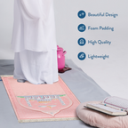 Padded Kids Prayer Mat with Blush Pink Design | Urban Rugs UK | Ramadan & Eid Gift