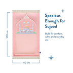 Padded Kids Prayer Mat with Blush Pink Design | Urban Rugs UK | Ramadan & Eid Gift