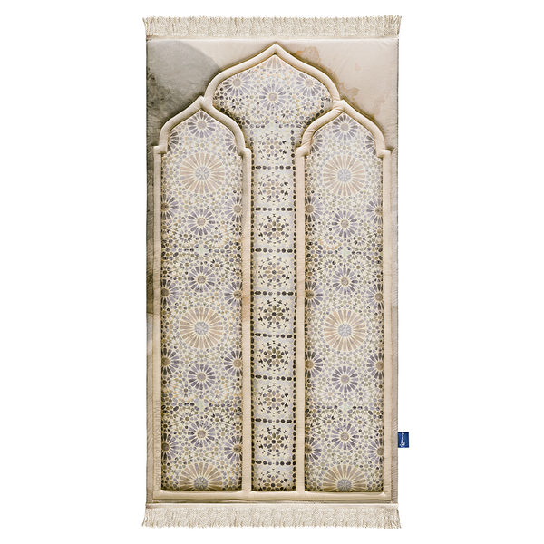 Adult Premium Padded Prayer Mat with Moroccan Mosaic Design | Urban Rugs UK