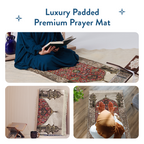 Adult Padded Prayer Mat with Reddish Flory Design by Urban Rugs UK | A beautiful Ramadan & Eid Gift for Loved Ones