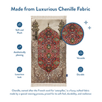 Adult Padded Prayer Mat with Reddish Flory Design by Urban Rugs UK | A beautiful Ramadan & Eid Gift for Loved Ones