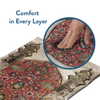 Adult Padded Prayer Mat with Reddish Flory Design by Urban Rugs UK | A beautiful Ramadan & Eid Gift for Loved Ones