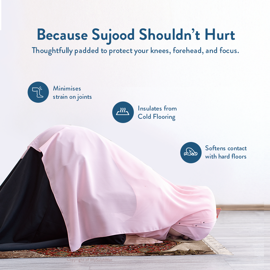 Adult Padded Prayer Mat with Reddish Flory Design by Urban Rugs UK | A beautiful Ramadan & Eid Gift for Loved Ones