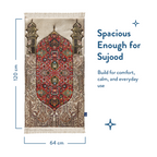 Adult Padded Prayer Mat with Reddish Flory Design by Urban Rugs UK | A beautiful Ramadan & Eid Gift for Loved Ones