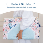 Adult Padded Prayer Mat with Soft Mint Floral Design | Urban Rugs UK | Ramadan & Eid Gift