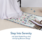 Adult Premium Padded Prayer Mat with Spring Blossoms Design | Urban Rugs UK | Ramadan & Eid Gift