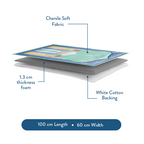 Padded Kids Prayer Mat with Aqua Mumbai Mosque Design by Urban Rugs UK | A beautiful Ramadan & Eid Gift for Loved Ones