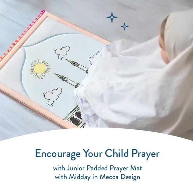 Padded Toddler Prayer Mat with Midday in Mecca Design