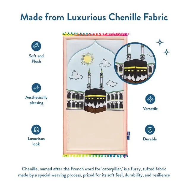 Padded Toddler Prayer Mat with Midday in Mecca Design