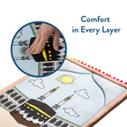 Padded Toddler Prayer Mat with Midday in Mecca Design by Urban Rugs UK | A beautiful Ramadan & Eid Gift for Loved Ones