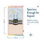 Padded Toddler Prayer Mat with Midday in Mecca Design by Urban Rugs UK | A beautiful Ramadan & Eid Gift for Loved Ones