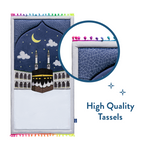 Padded Toddler Prayer Mat with Midnight in Mecca Design by Urban Rugs UK | A beautiful Ramadan & Eid Gift for Loved Ones