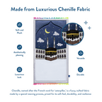 Padded Toddler Prayer Mat with Midnight in Mecca Design by Urban Rugs UK | A beautiful Ramadan & Eid Gift for Loved Ones
