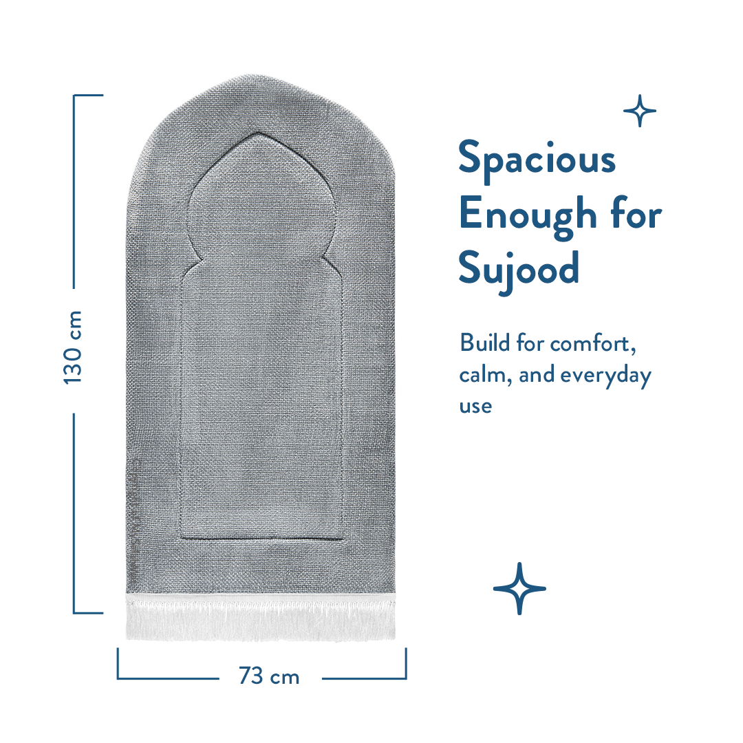 Adult Padded Prayer Mat with Luxury Coal Arch Design by Urban Rugs UK | A beautiful Ramadan & Eid Gift for Loved Ones