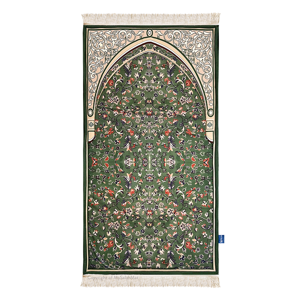 Adult Padded Prayer Mat with Madinah Arch Design by Urban Rugs UK