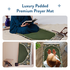 Adult Padded Prayer Mat with Madinah Elegance Design by Urban Rugs UK | A beautiful Ramadan & Eid Gift for Loved Ones