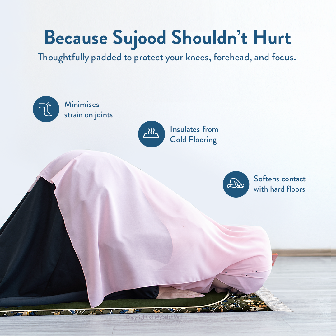 Adult Padded Prayer Mat with Madinah Elegance Design by Urban Rugs UK | A beautiful Ramadan & Eid Gift for Loved Ones