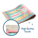 Padded Kids Prayer Mat with Pink Mumbai Mosque Design by Urban Rugs UK | A beautiful Ramadan & Eid Gift for Loved Ones