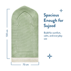 Adult Padded Prayer Mat with Luxury Sage Arch Design by Urban Rugs UK | A beautiful Ramadan & Eid Gift for Loved Ones