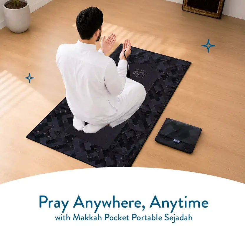 Makkah design pocket prayer mat