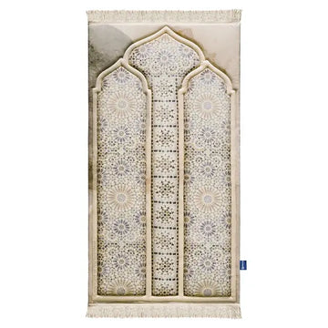 Adult Premium Padded Prayer Mat with Moroccan Mosaic Design | Urban Rugs UK